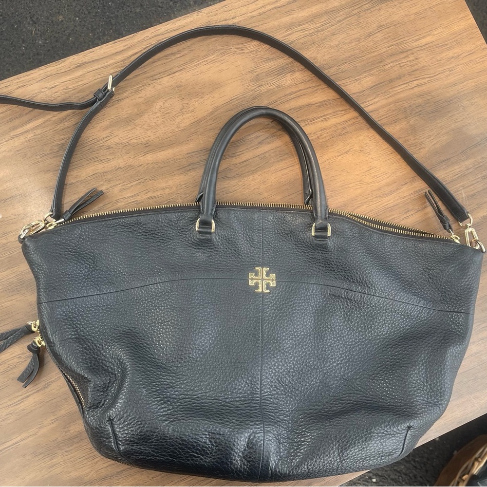 Tory Burch Ivy Black Leather Satchel